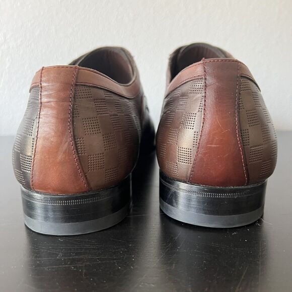 Mezlan Checkerboard Leather Oxfords Size 13 Brown